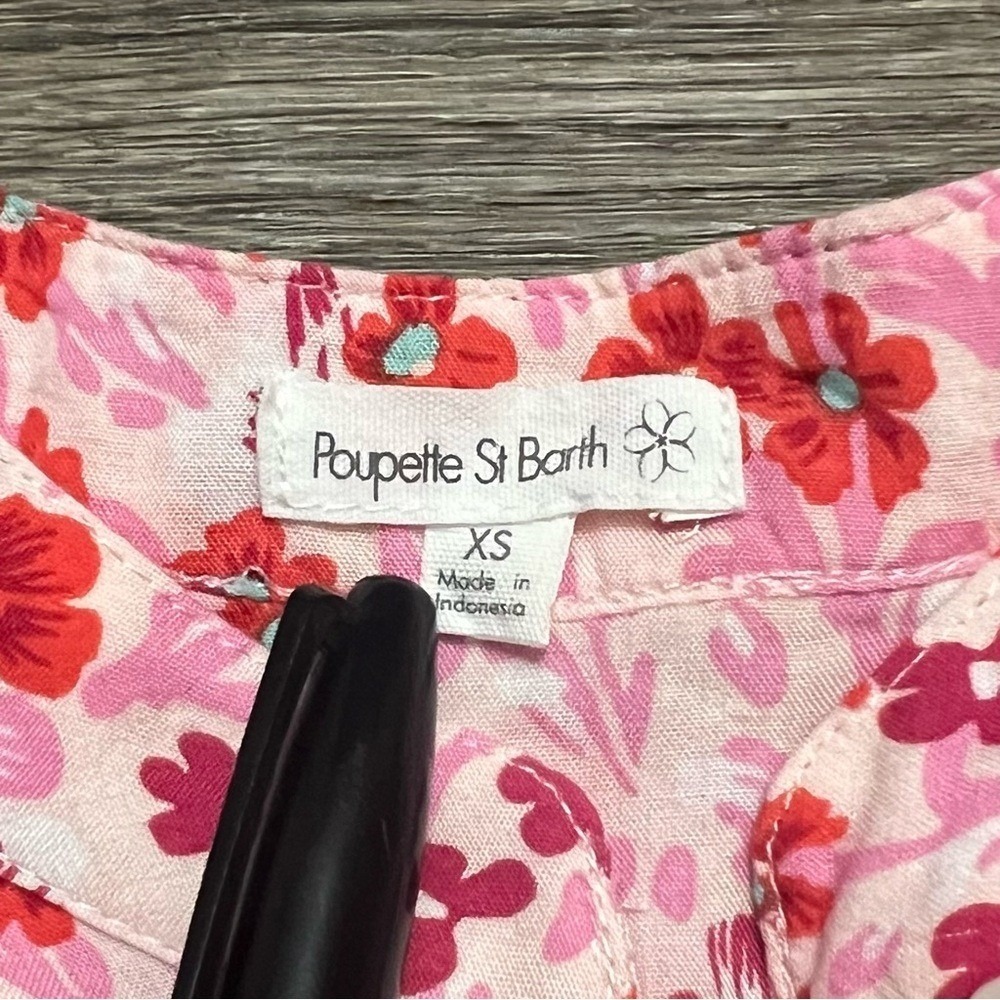 Poupette St Barth Felicia Floral Tie-Waist Dress Pink Size XS Sleeveless - Picture 6 of 9